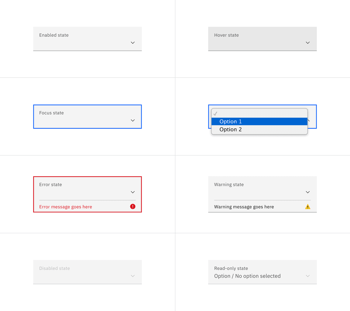 Select interactive states